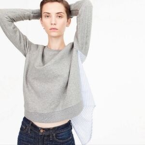 J.CREW Grey Sweater Front Poplin Back Top